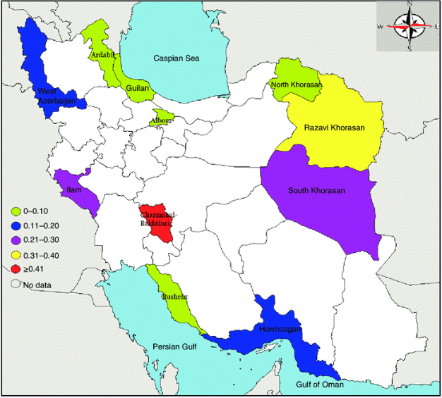 نقشه پراکندگی ویروس در ایران نقشه پراکندگی ویروس در ایران